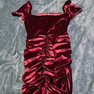 Burgandy Velvet Dress